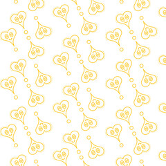 Digital png illustration of yellow hearts pattern on transparent background