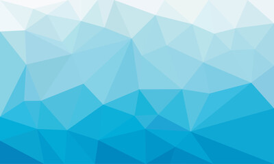 Polygonal triangle background with ice blue color crystal mosaic pattern.
