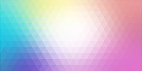 rainbow colors background.Polygonal pattern geometric background with glowing gradient color composition in the middle