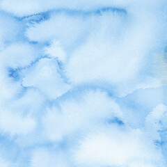 Watercolor Background Blue Sky and Cloud Heaven Wall Paper Hand Painted - 662106891