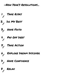 Digital png illustration of new year's resolutions list on transparent background