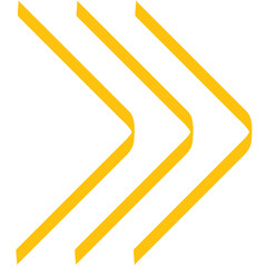 Digital png illustration of yellow arrows on transparent background