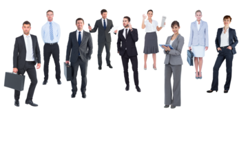 Digital png photo of diverse business people on transparent background