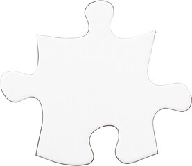 Digital png illustration of white puzzle with copy space on transparent background
