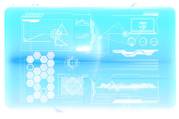 Digital png illustration of blue digital screen with data on transparent background