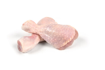 two chicken legs isolated on white