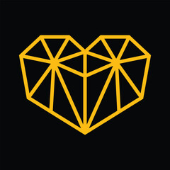 gold stock hart in black background