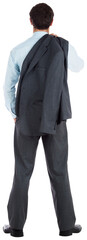 Digital png photo of rear view of caucasian businessman on transparent background