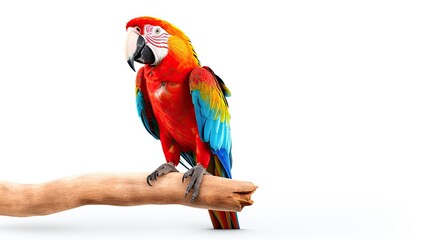 Fototapeta premium a red and blue macaw isolated on white background