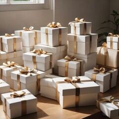 background gift box ,white gift boxes