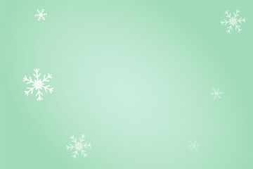 a gradient background with snowflakes the gradient starts with a light green at the top and fades to a darker blue at the bottom The snowflakes are white and they are scattered throughout the gradient