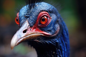 Closeup portrait bird fantastic. Mystical photography, non-existent bird