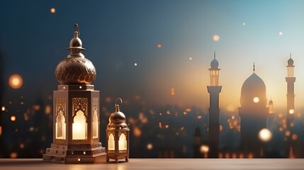 mosque for ramadan kareem ai generated