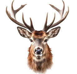 Horn Deer head close up on transparent background © The Stock Guy
