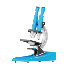 microscope 3d. High quality render. Education 3d render set. Transparent background