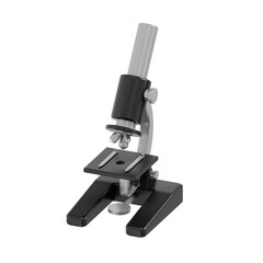microscope 3d. High quality render. Education 3d render set. Transparent background