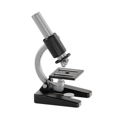 microscope 3d. High quality render. Education 3d render set. Transparent background