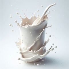 Milk drops and splashes isolated on white background