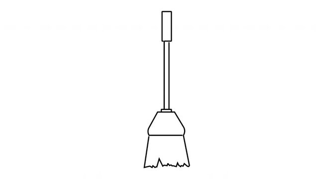 animated video of a broom icon sketch