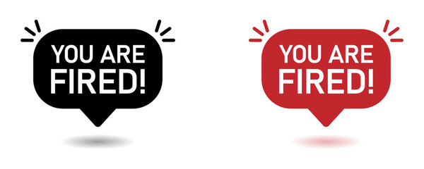 You are fired vector speech bubbles with shadows set