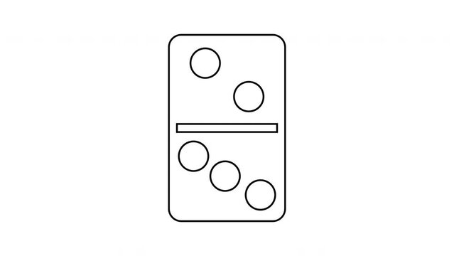 animated video of a domino card icon sketch