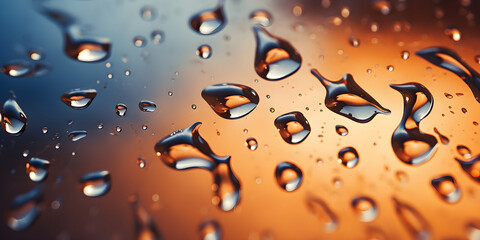 drops of water on a colourful background - obrazy, fototapety, plakaty