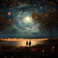 Under the moonlit sky, let us give thanks for the memories we've created and the love that surrounds us, Generative AI