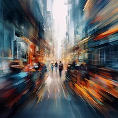 Foto op Plexiglas 街中とスピードをイメージしたアブストラクト背景 © ayame123