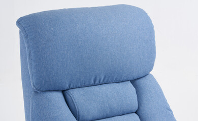 Blue recliner chair, reclining chair isolated on white background, Comfortable Modern Recliner Sofa...