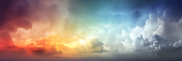 Abstract weather background with colourful clouds panorama - obrazy, fototapety, plakaty