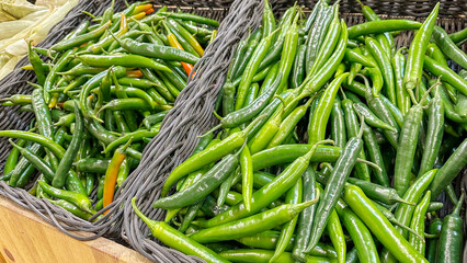 green hot pepper on the counter