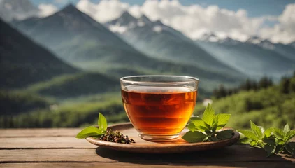 Poster cup of tea on the mountain © Amir Bajric