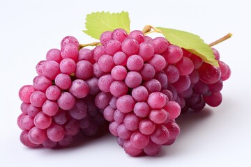 purple grapes bunch isolated on white background - obrazy, fototapety, plakaty