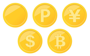 お金・コインのセット_ベクターイラスト