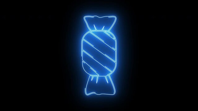 Animated candy icon with neon saber effect