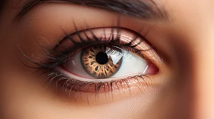 Foto op Aluminium Close up detail beautiful female eye macro © LaxmiOwl