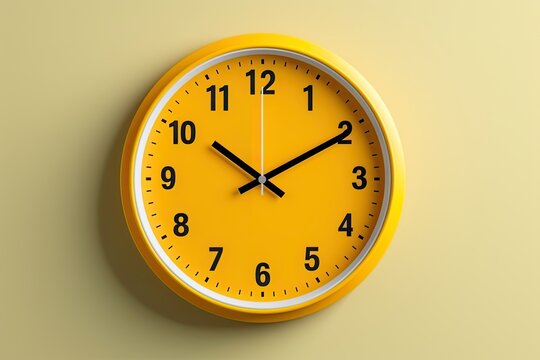 rounded clock on a wall surface