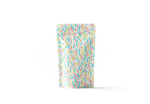 Mockup of customizable paper zip lock bag with customizable background