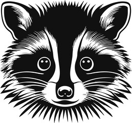 Raccoon face drawing cartoon