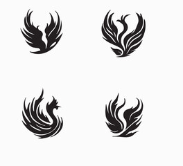 abstract logo template of a phoenix fire bird
