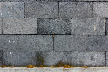 Concrete block wall seamless background texture, dirty 