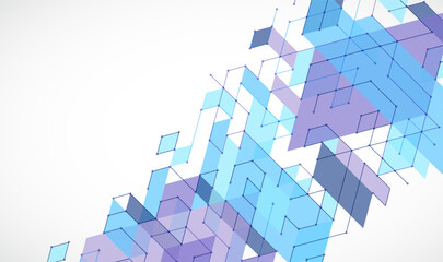Abstract rectro colored  background in isometric style.