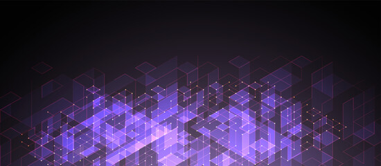 Vector illustration. Digital technology and engineering isometric background.