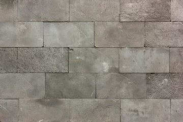 Tuinposter Concrete block wall seamless background texture © Renhue