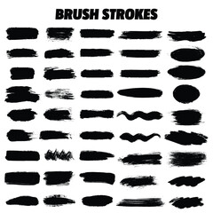 Set of black strokes