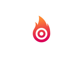 Logo Fire ball and Target Arrow, Minimalist and Modern Logo Template Premium. Editable FIle