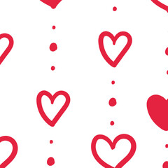 Pink and red Seamless heart textured background Valentine's Day