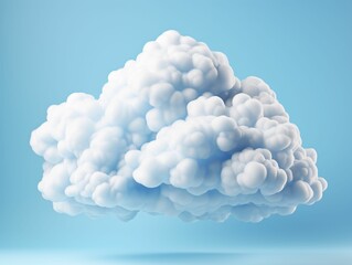 White Clouds Isolated on Blue Studio Background. Fluffy Cloud