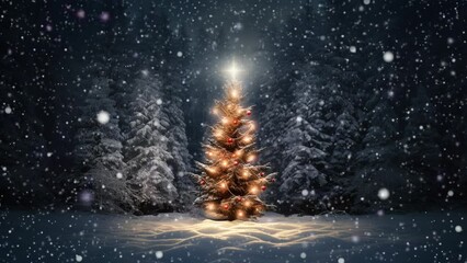 christmas tree with snow - Powered by Adobe