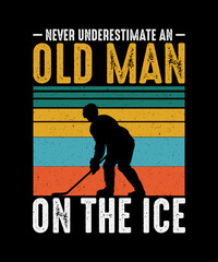 Never underestimate a girl with a hockey stick Hockey T-shirt Design